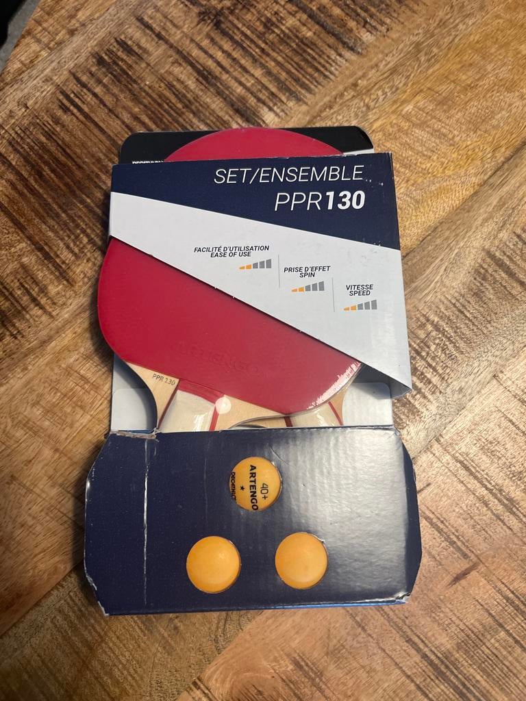 Nieuwe Tafeltennis Set: 2 Batjes & 3 Balletjes (Artengo PPR1, Sport en Fitness, Tafeltennis, Ophalen of Verzenden, Nieuw, Net, Batje(s) of Balletje(s)
