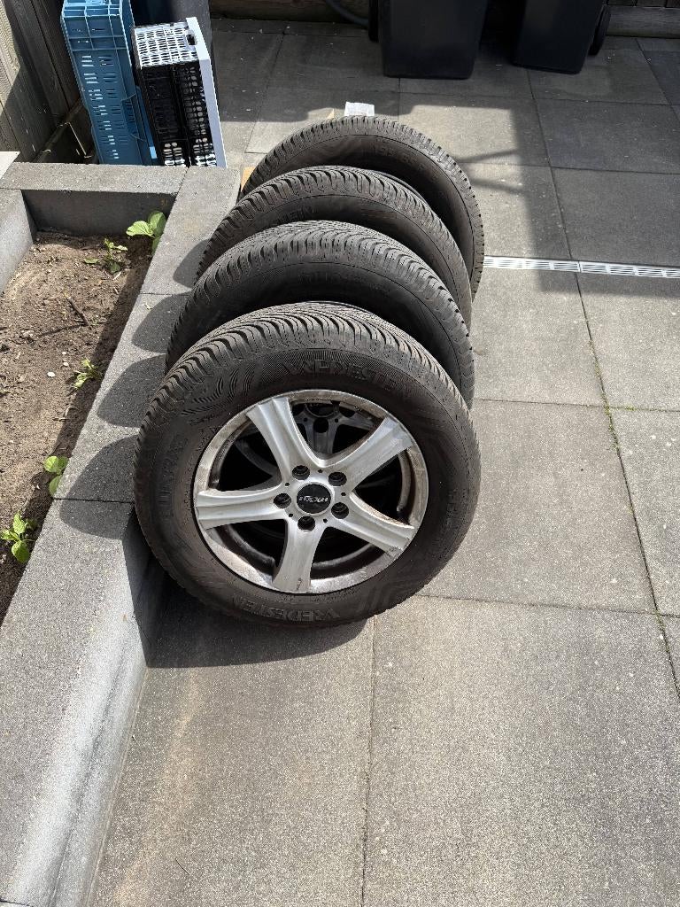 Complete set van 4 velgen met banden, Ophalen, Gebruikt, 15 inch, Banden en Velgen
