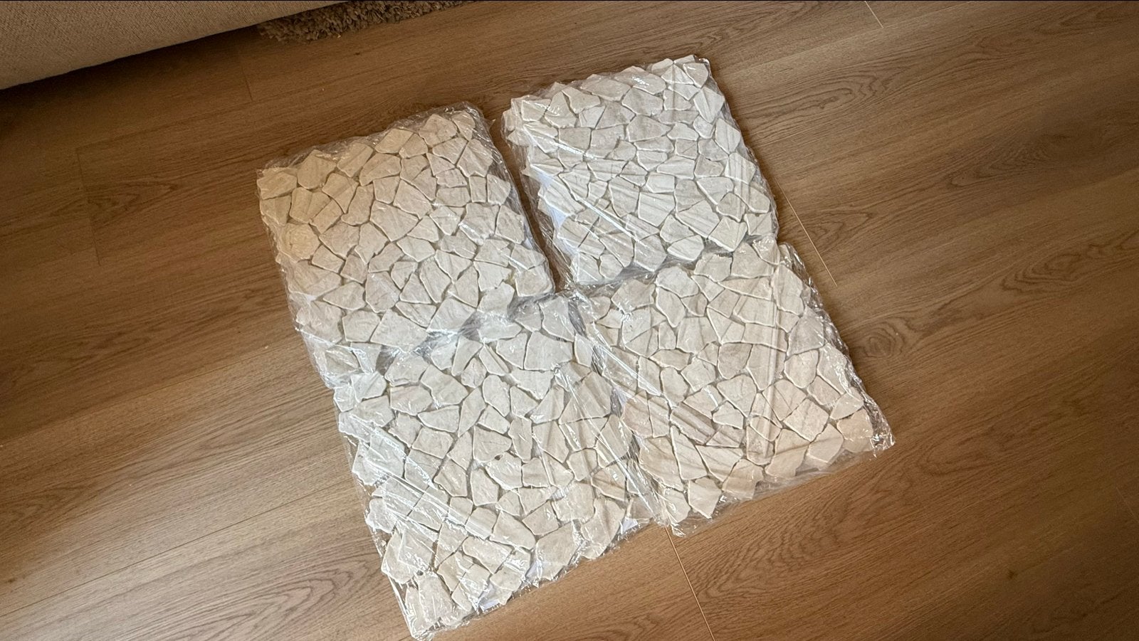 11 stuks natuursteen tegels 30x30 cm beige wit, Ophalen, Overige materialen, Overige typen, Nieuw