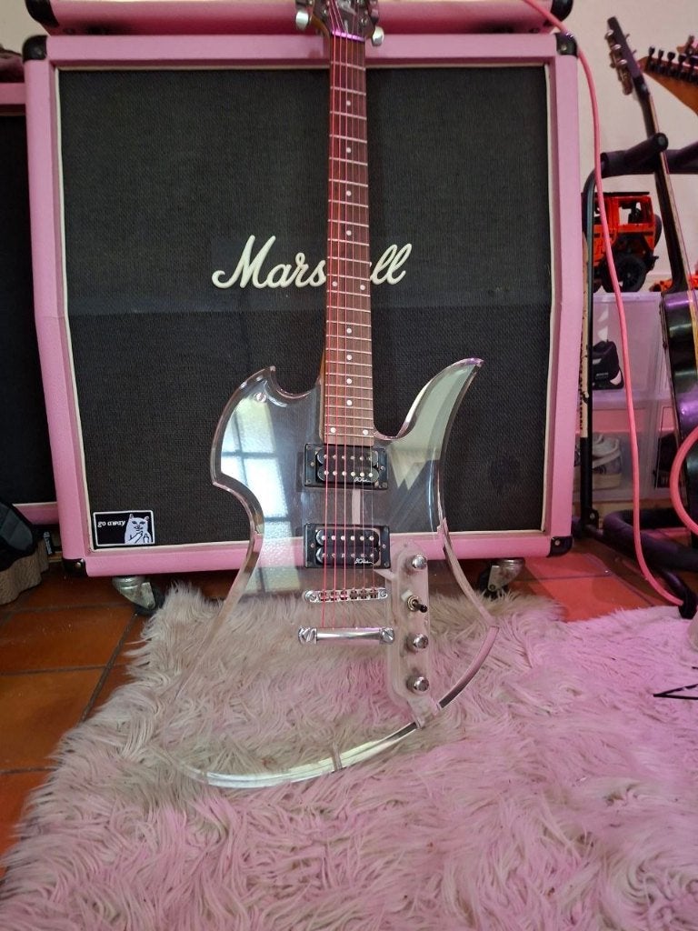 B.C.Rich Mockingbird Acrylic Series clear, Ophalen, Zo goed als nieuw, Solid body, Overige merken