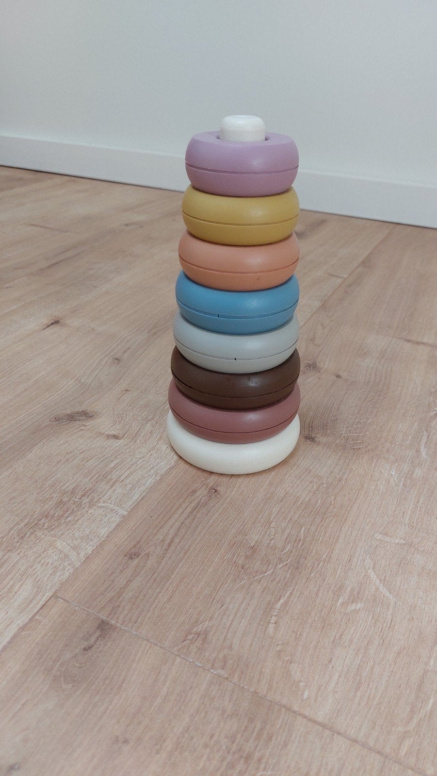 Mushie Stapeltoren - Siliconen Stapelringen, Kinderen en Baby's, Speelgoed | Babyspeelgoed, Ophalen, Gebruikt, Overige typen