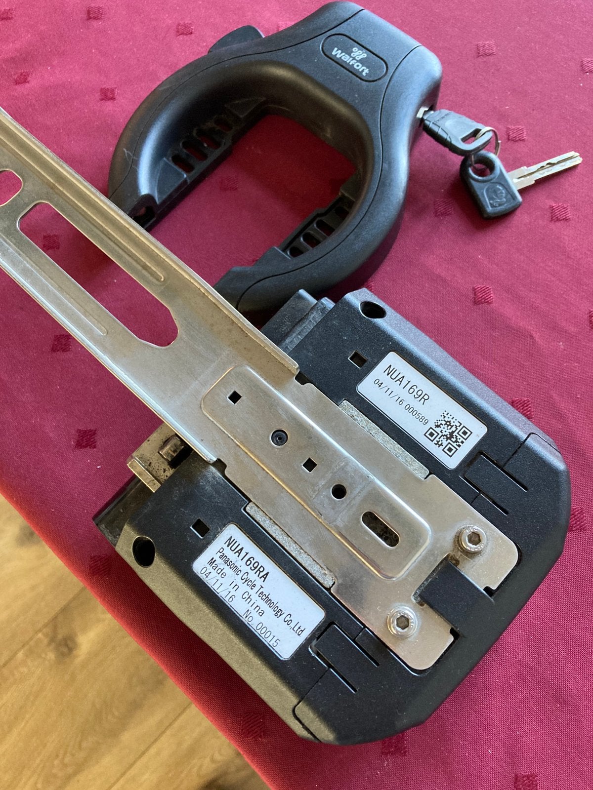 Gazelle / Panasonic Accu slede met sleutels, Fietsen en Brommers, Ophalen of Verzenden, Zo goed als nieuw