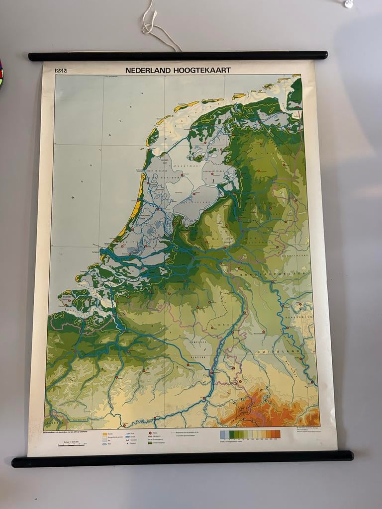 Oude hoogtekaart Nederland, Boeken, Landkaart, 1800 tot 2000, Nederland, Ophalen
