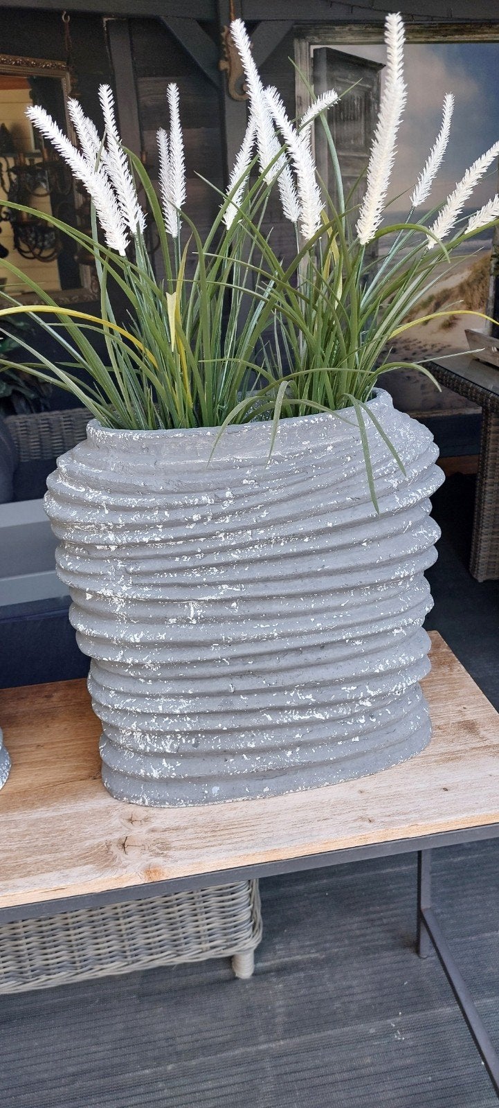 2 zware vensterbank potten, Tuin en Terras, Gebruikt, Minder dan 40 cm, Balkon, Overige vormen