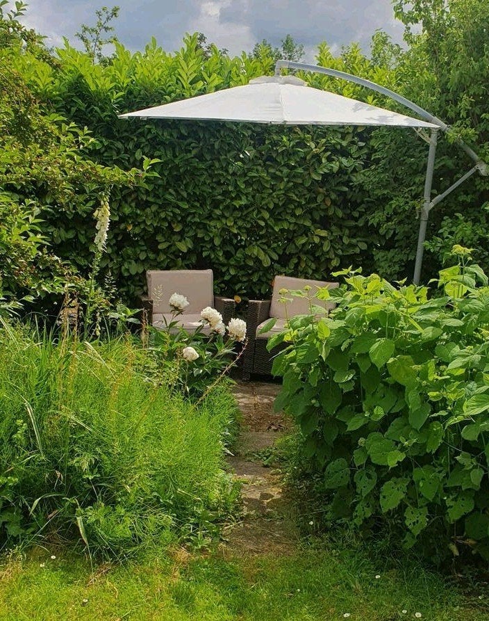 Zwevende parasol 2,5 x 2,5 m1, Ophalen of Verzenden, Gebruikt