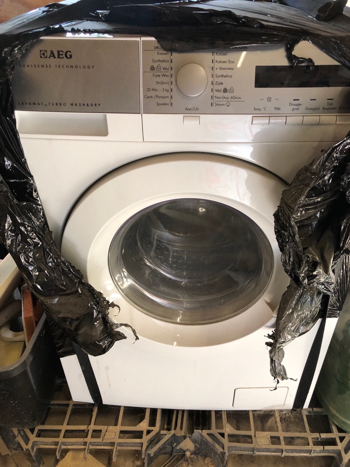 AEG Lavamat Turbo Wash&Dry Wasmachine/Droger, Ophalen, Gebruikt, Voorlader, Kort programma