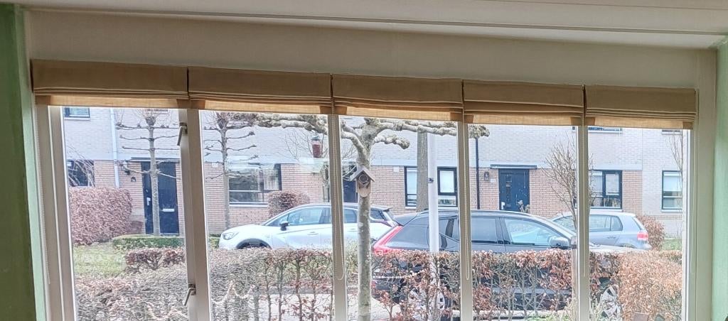Rolgordijnen 5 stuks, Ophalen, Gebruikt, Beige, 50 tot 100 cm