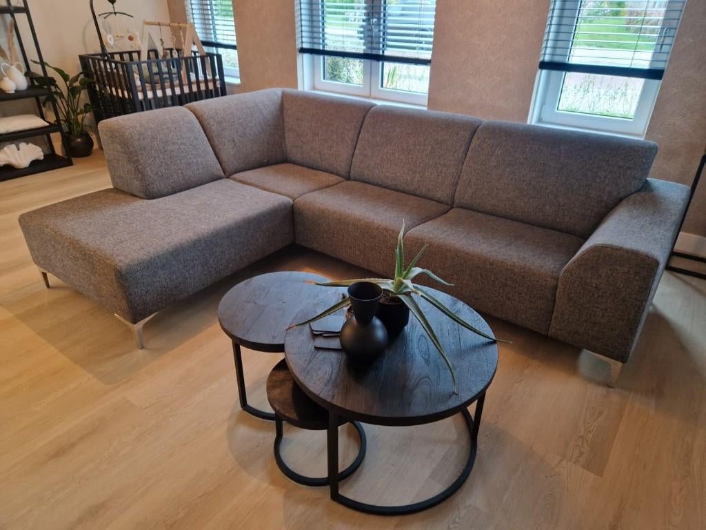 Antracietkleurige hoekbank, Huis en Inrichting, Banken | Bankstellen, Ophalen, Gebruikt, Hoekbank, 75 tot 100 cm