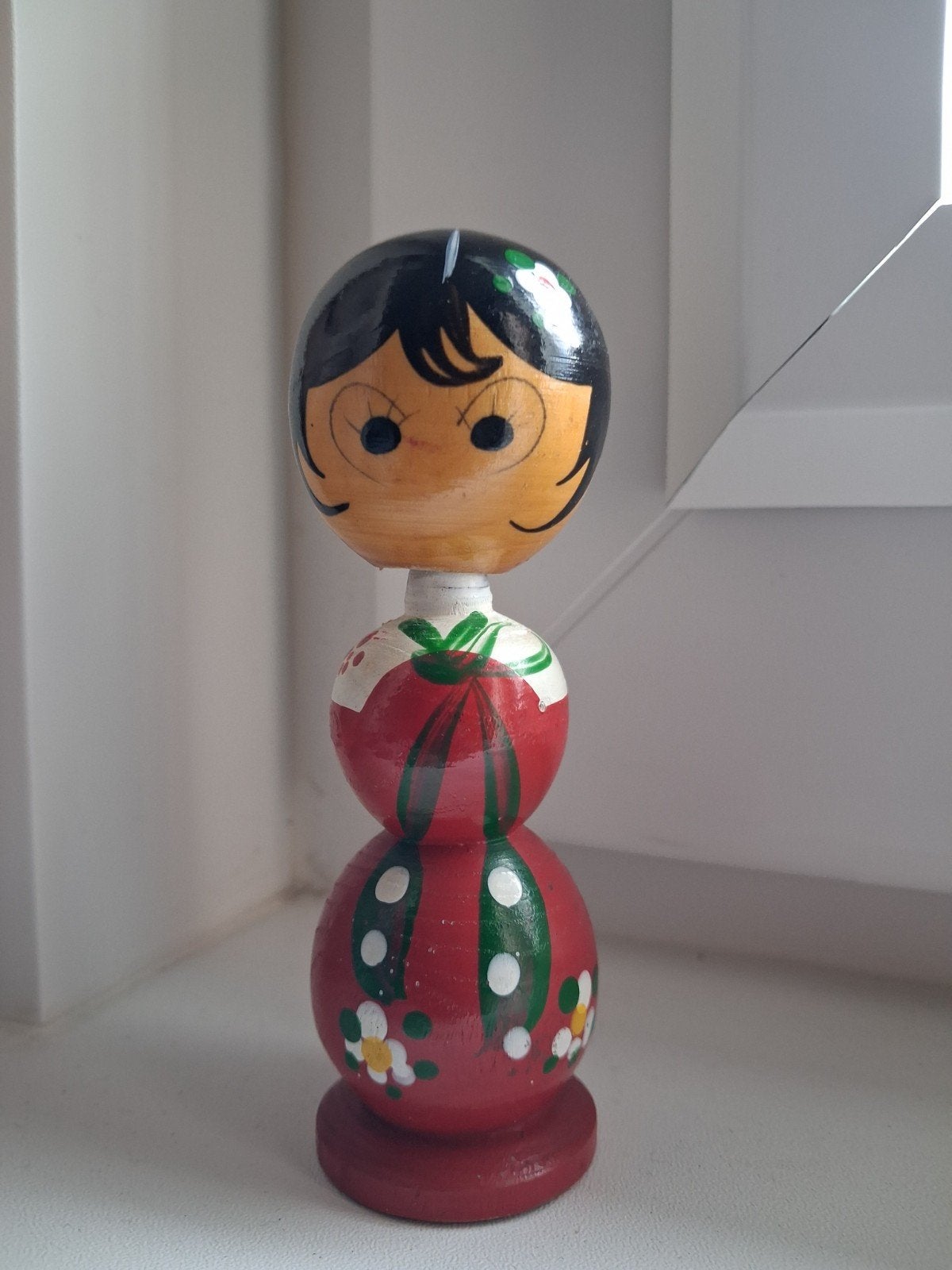 Vintage kokeshi bobblehead popje, Ophalen, Gebruikt
