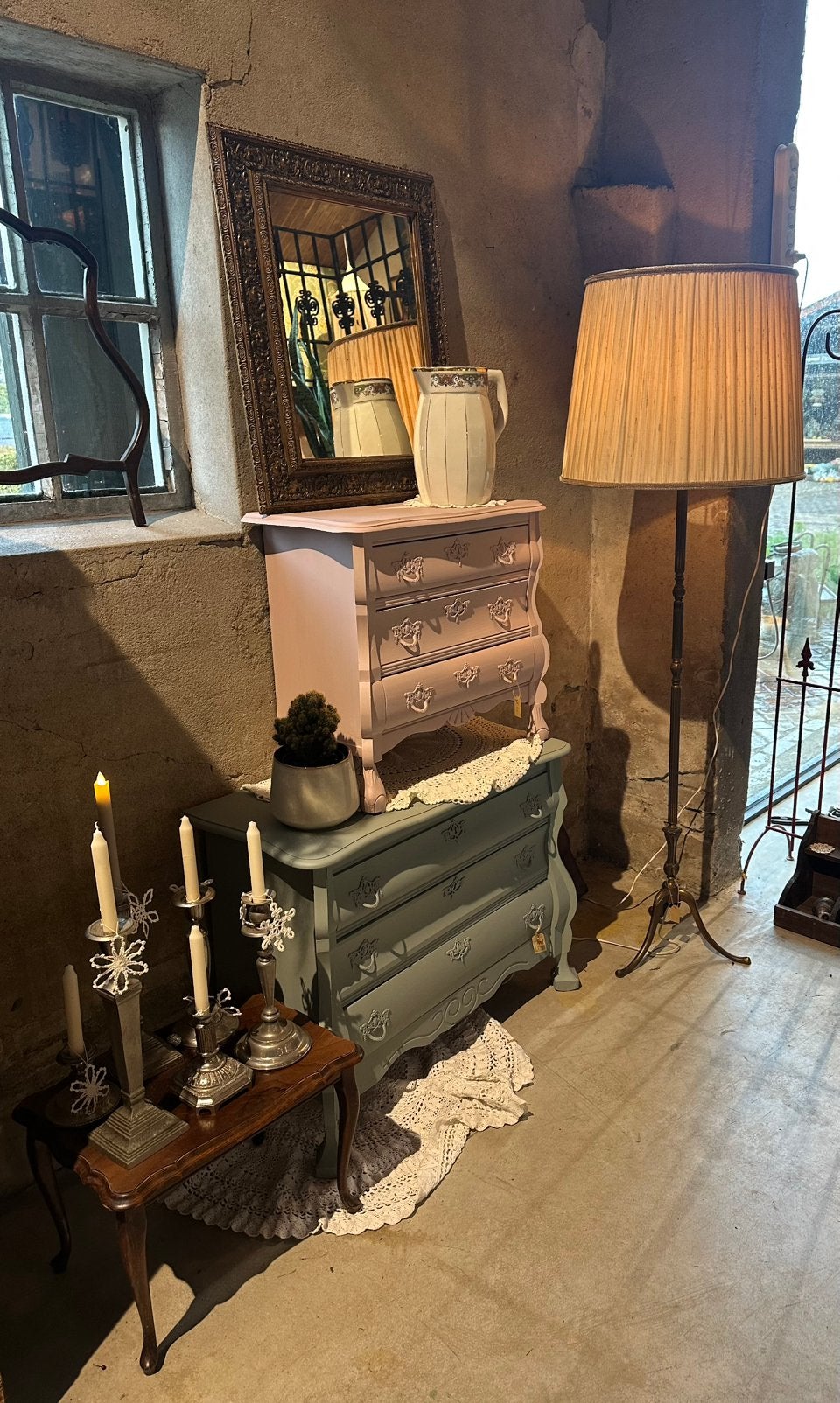 Brocante vloerlamp  - lamp - vintage, Ophalen, Gebruikt, Minder dan 100 cm
