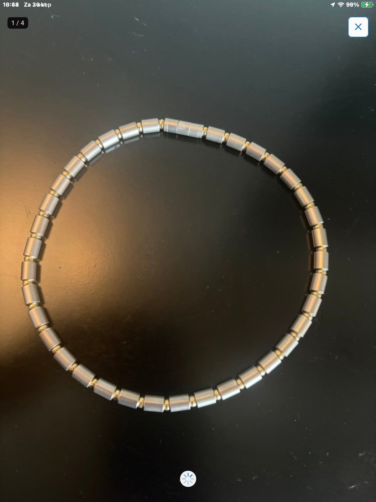 Collier 44 cm met magneetsluiting, Verzenden, Zo goed als nieuw, Zilver, Overige materialen
