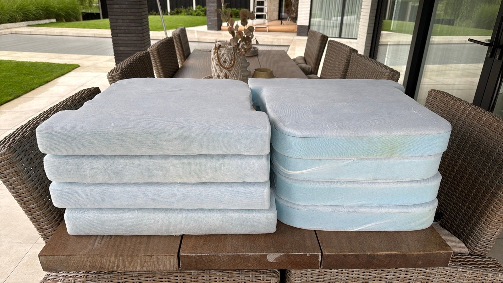 8x Tuinkussens voor loungeset of tuinset - Zo goed als nieuw, Textileen, Ophalen of Verzenden, Loungeset, Stoel