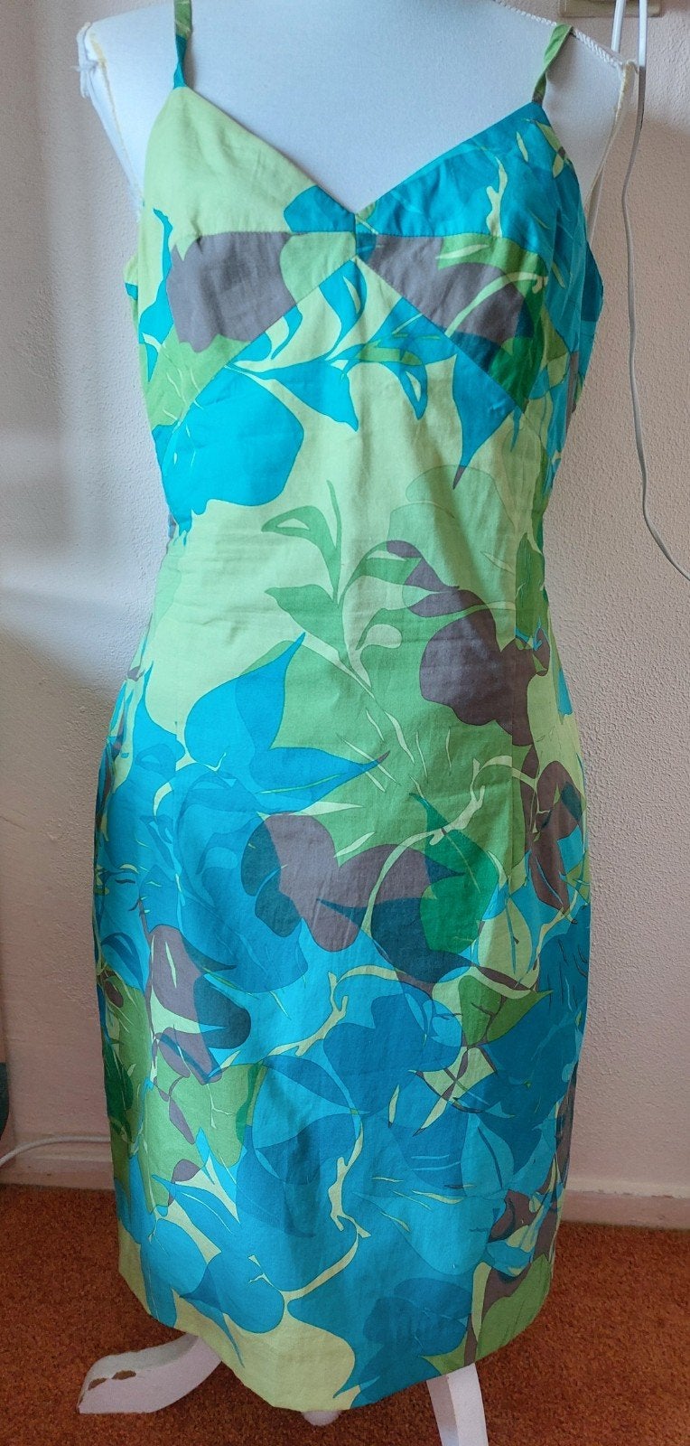 Zomerse jurk met bloemenprint 100% katoen - Claudia Sträter, Maat 38/40 (M), Ophalen of Verzenden, Zo goed als nieuw, Knielengte