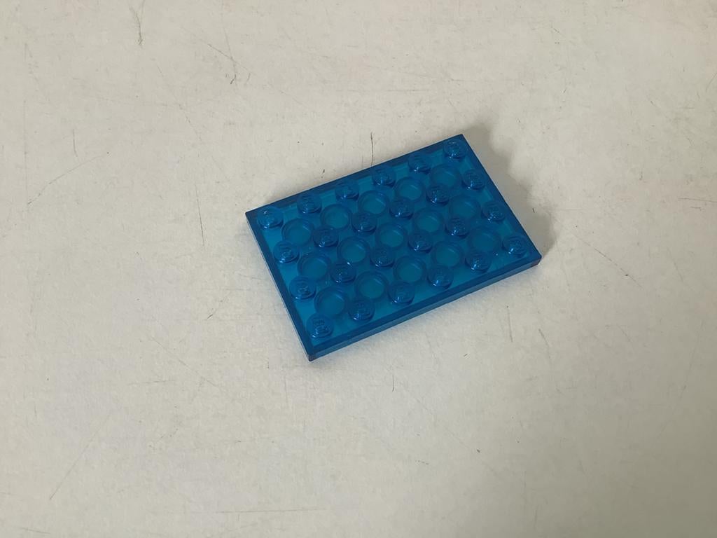Lego plaat 4x6 transparant donker blauw, Ophalen of Verzenden, Gebruikt, Losse stenen, Lego