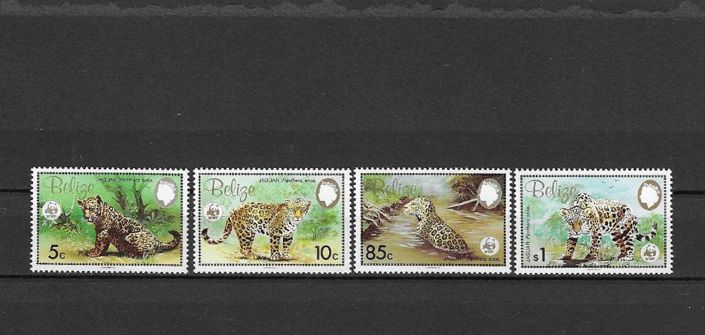 Postzegels Belize luipaard jaguar katachtige WNF, Verzenden, Postfris, Dier of Natuur