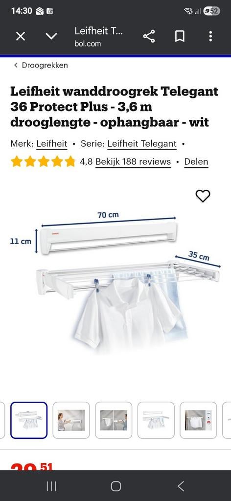 Uitschuifbaar muurdroogrek, Ophalen, Wasrek