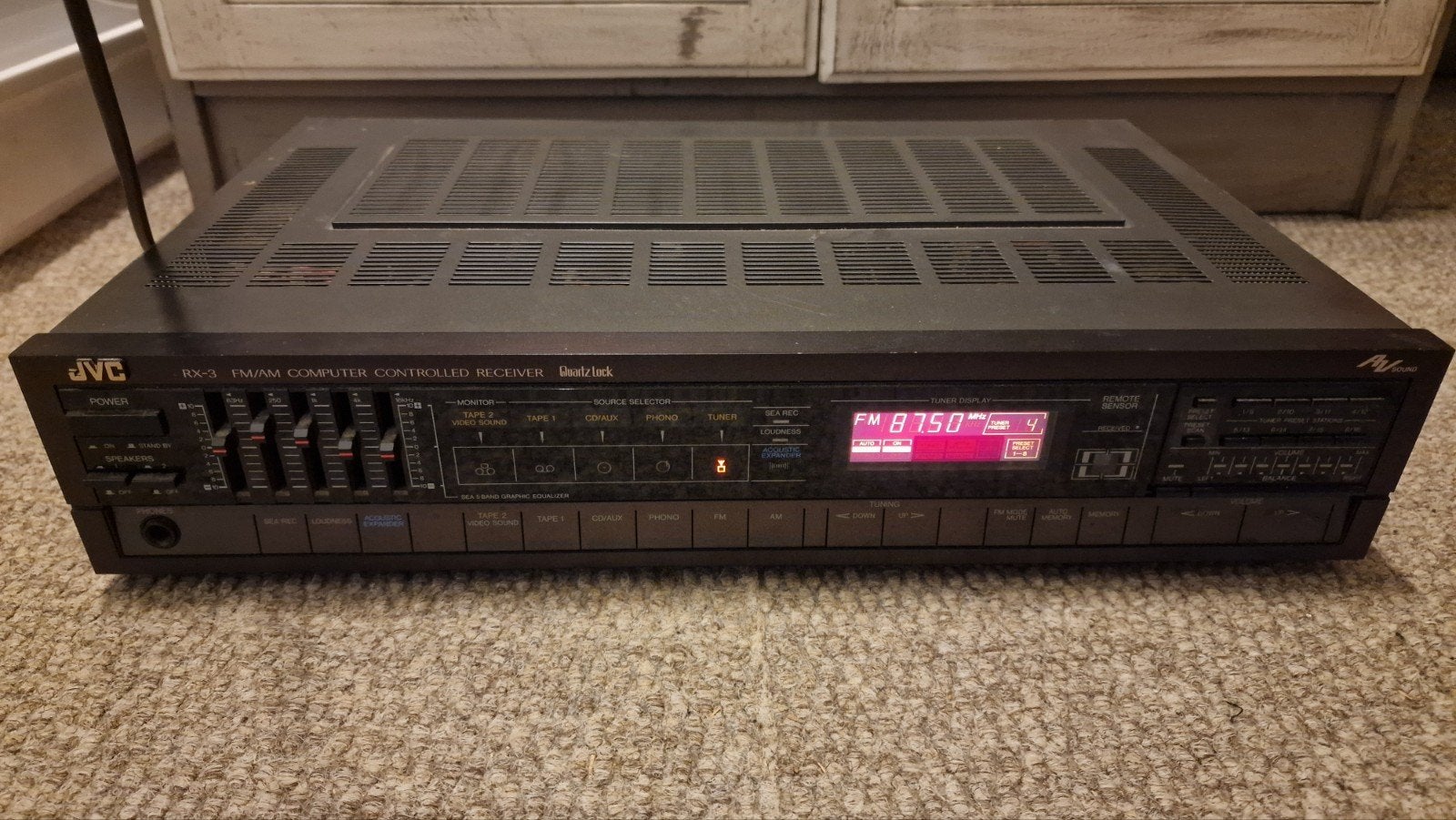 JVC RX‑3BK Receiver met SEA Equalizer + RM‑S3 afstandsbedien, Ophalen, Gebruikt