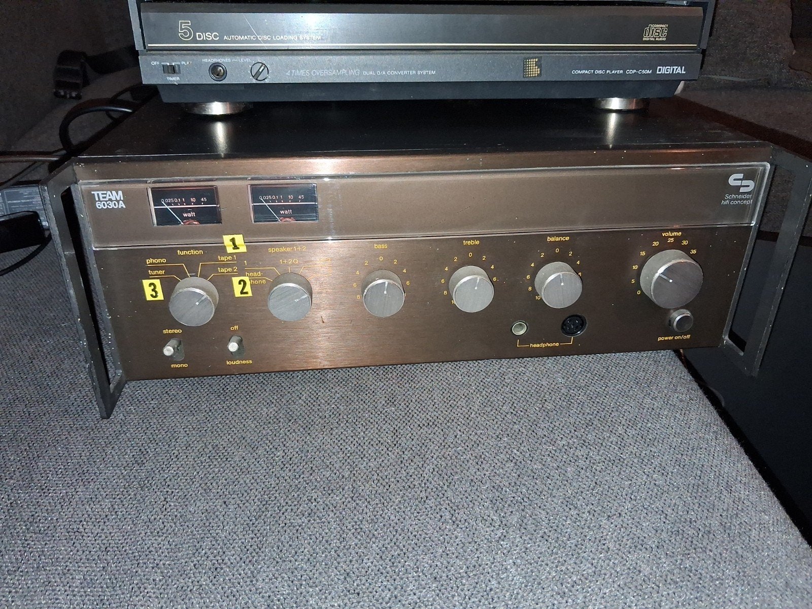 Schneider Team 6030A Versterker - Vintage Hifi, Overige merken, Gebruikt, Ophalen of Verzenden, 60 tot 120 watt