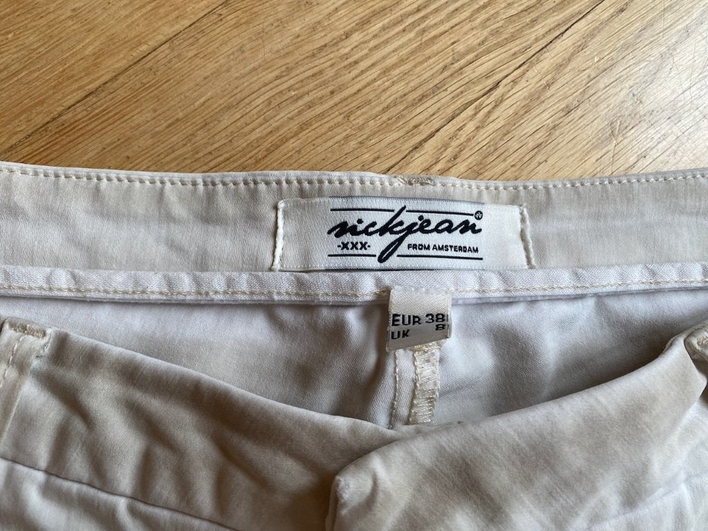 Beige /creme broek van Nickjean, maat 38, Maat 38/40 (M), Beige, Ophalen of Verzenden, Lang