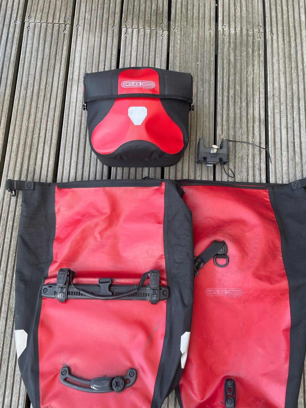Ortlieb fietstassen set (2x achtertas, 1x stuurtas), Ophalen of Verzenden, Gebruikt