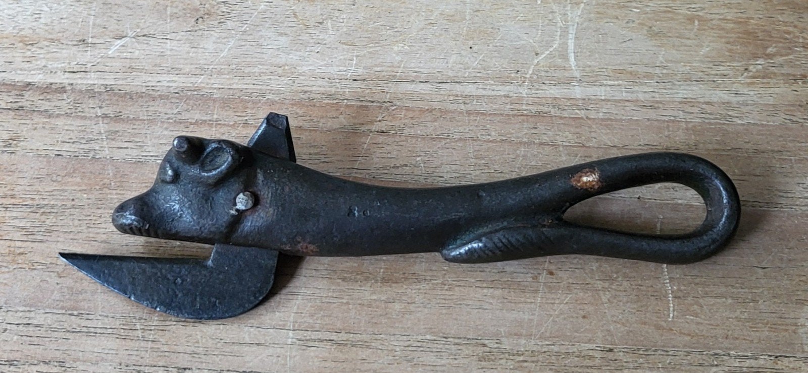 Antieke gietijzeren blikopener - ossenkop, Ophalen of Verzenden