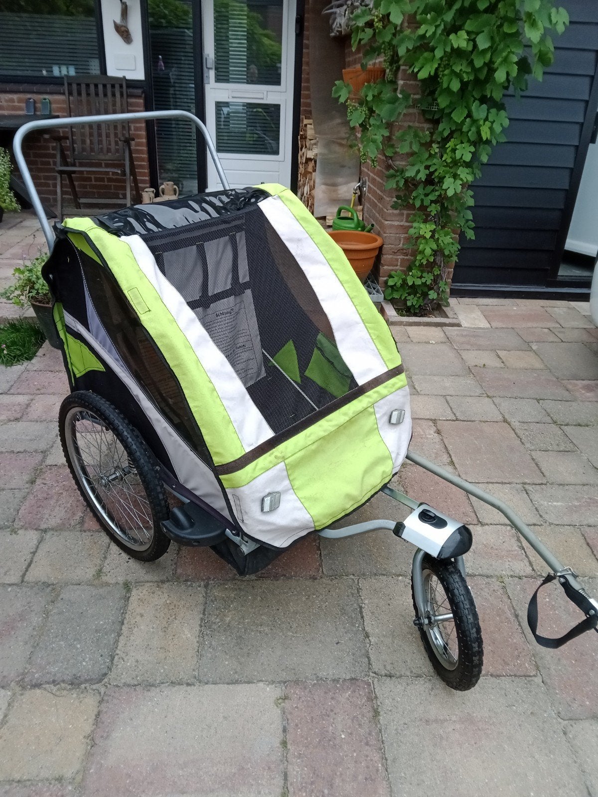 Fietskar  wandelwagen 2kinderen, Ophalen, Gebruikt, Vering, Kinderkar