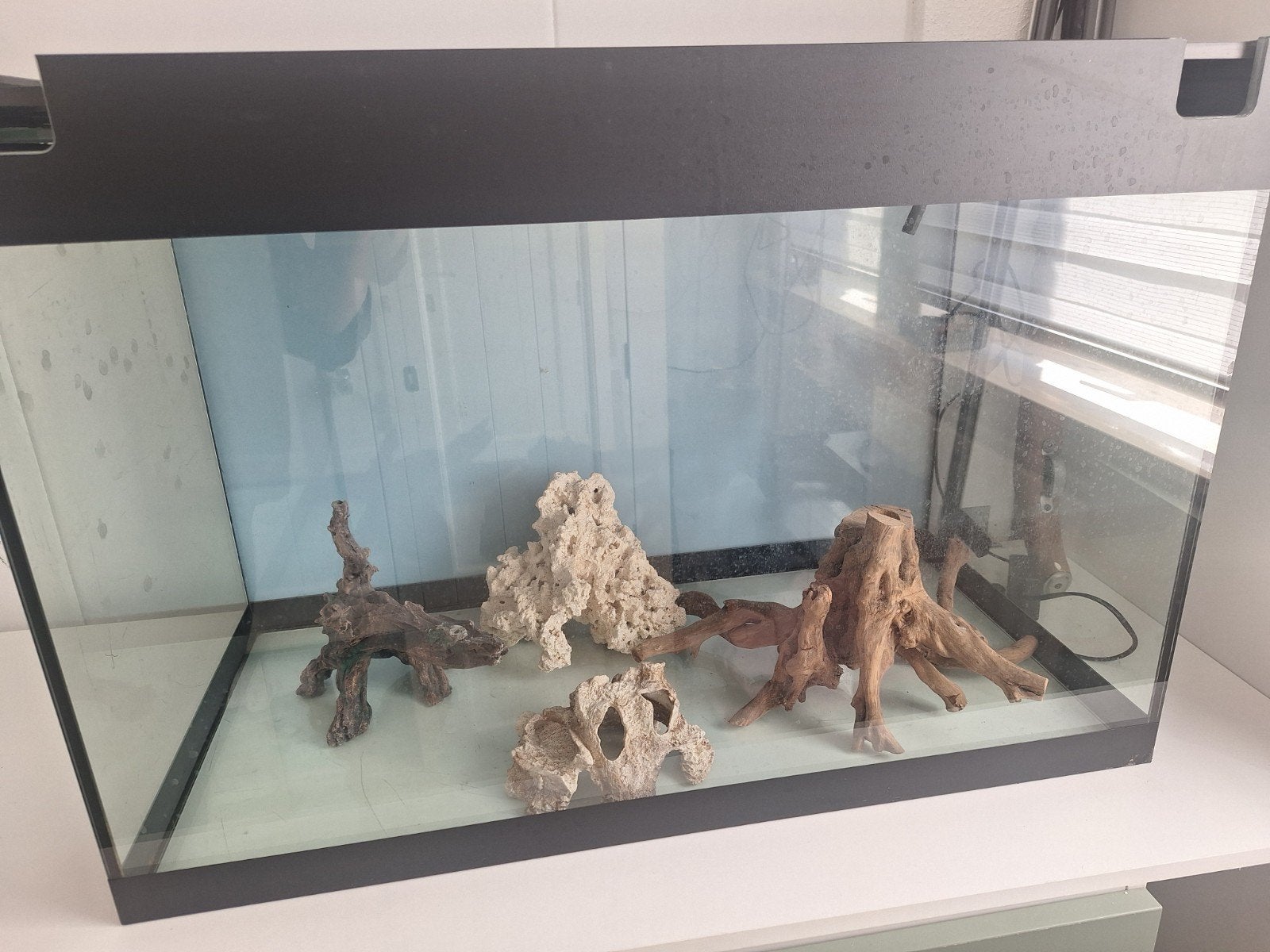 aquarium met toebehoren, Ophalen, Inclusief deksel, Gebruikt, Leeg aquarium