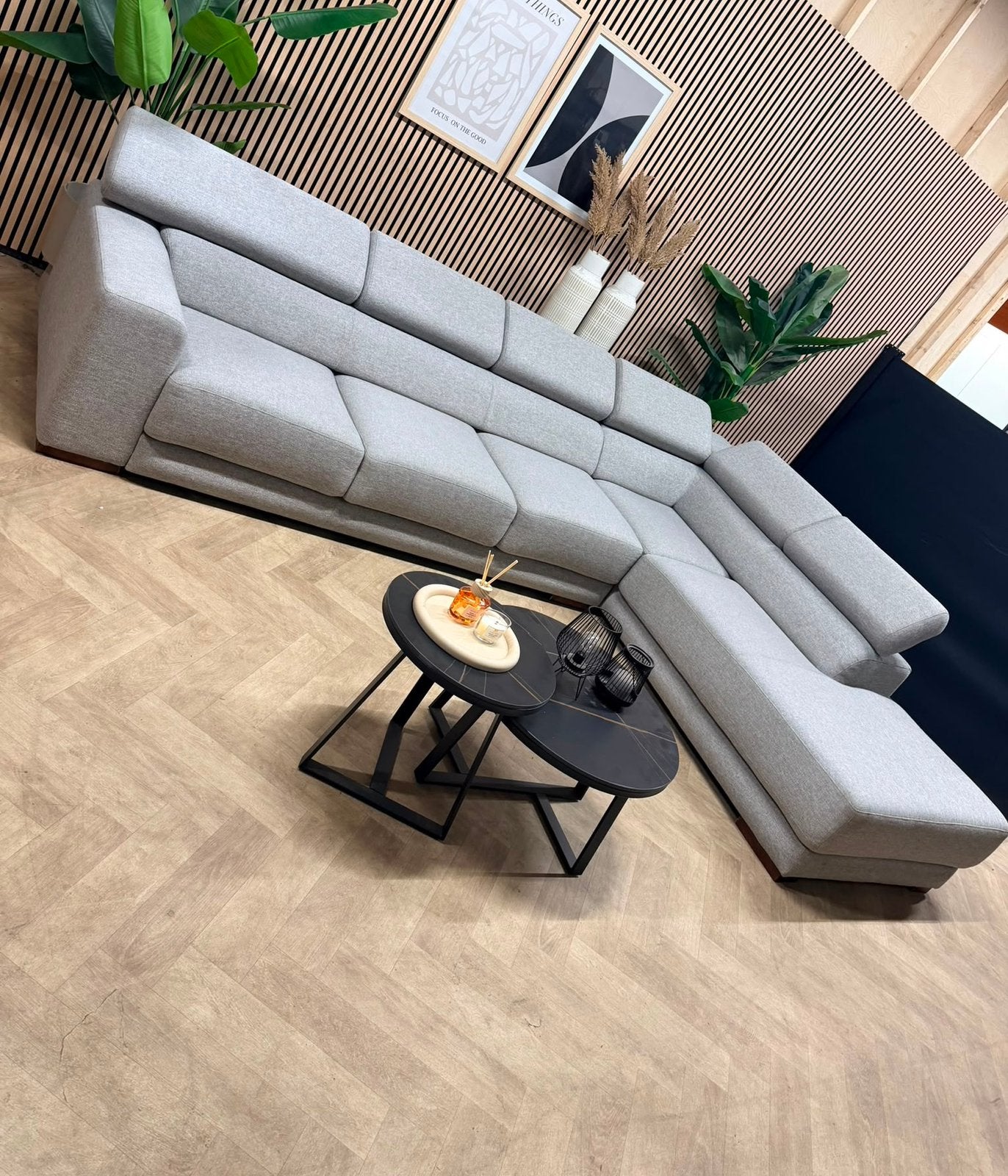 ZGAN | Goossens Hoekbank Nora - Grijs - 330 x 235