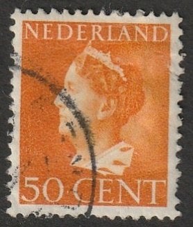 Nederland 1940 344 Wilhelmina 50c, Gest, Postzegels en Munten, Ophalen of Verzenden, T/m 1940, Gestempeld