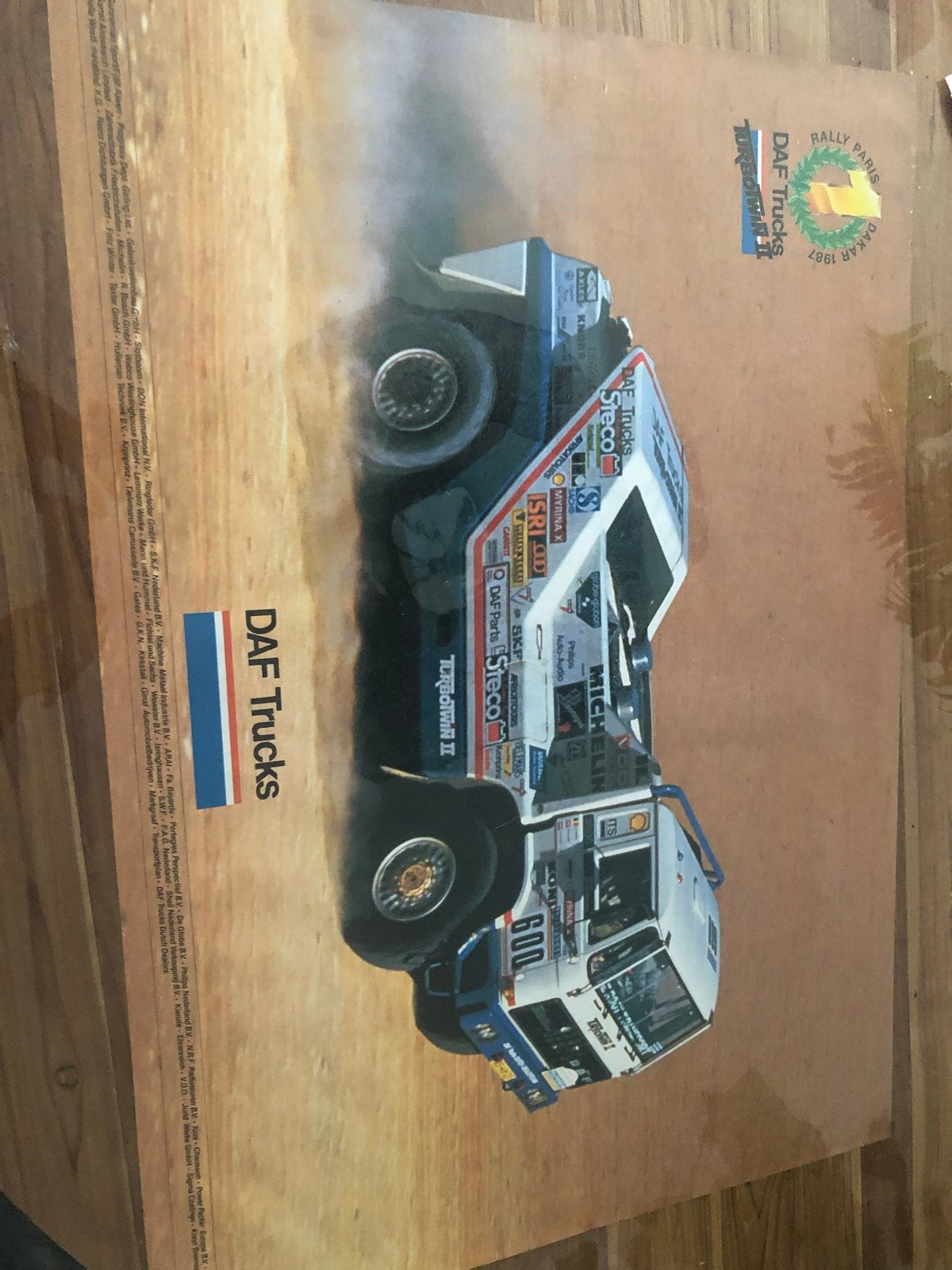 DAF Trucks Rally Paris Dakar 1987 Turbotwin II Poster, Ophalen of Verzenden, Gelezen, Overige merken