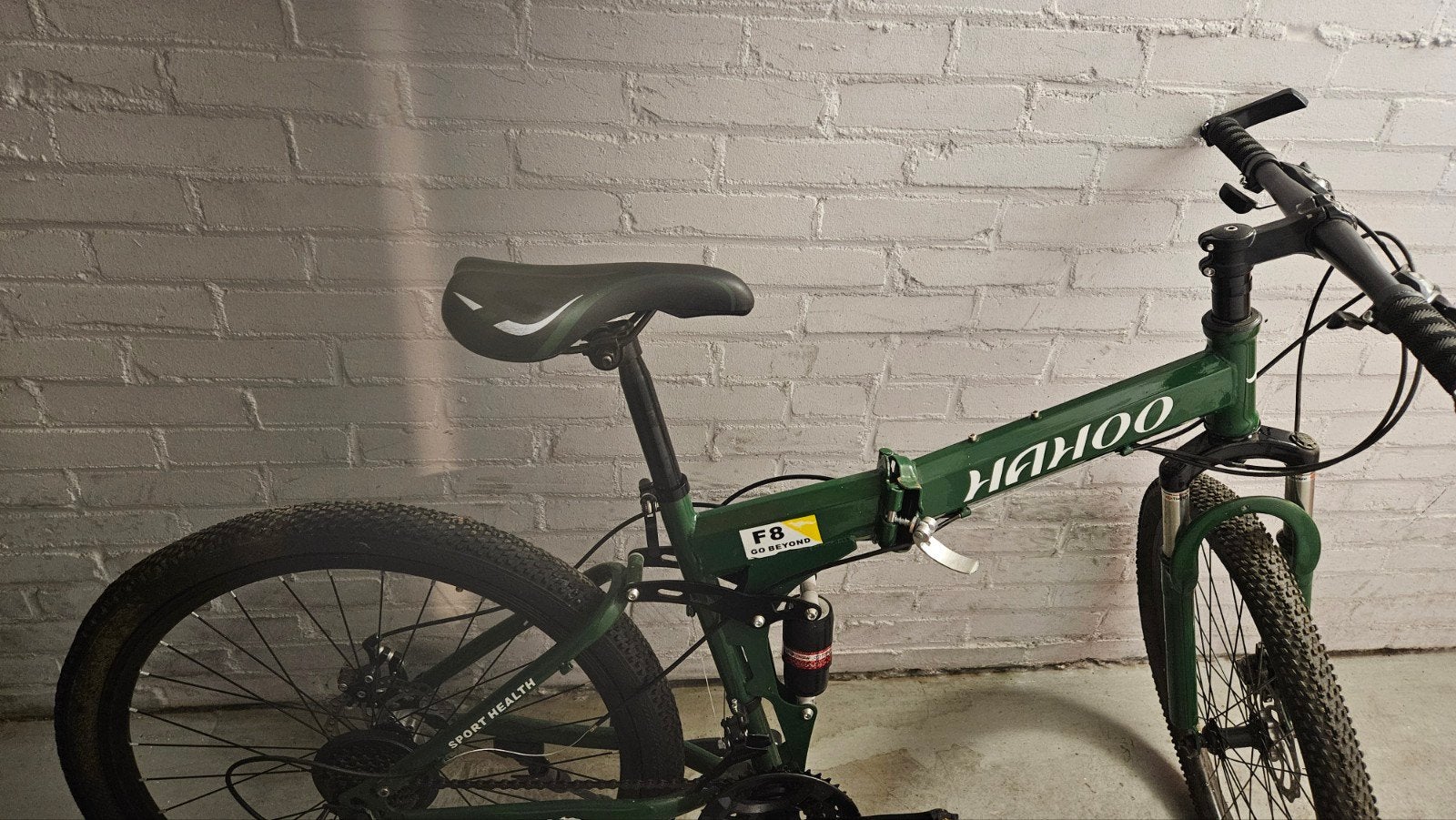 Hahoo F8 Opvouwbare Mountainbike - Groen, Volledig Geveerd, Fietsen en Brommers, Gebruikt, Schijfrem, 53 tot 57 cm, Ophalen