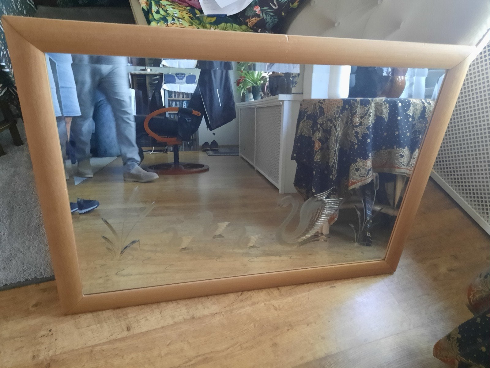 Mooie spiegel met houten lijst, Ophalen, Gebruikt, 75 tot 100 cm, Minder dan 100 cm