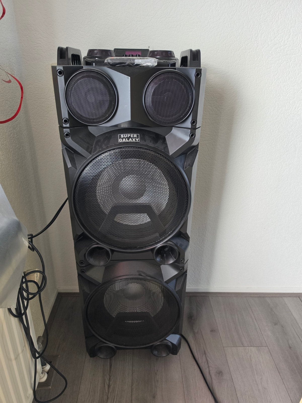 Super Galaxy PR-1511 Boombox met LED en Radiofunctie, Audio, Tv en Foto, Party speaker, Zo goed als nieuw, Afstandsbediening, Ophalen
