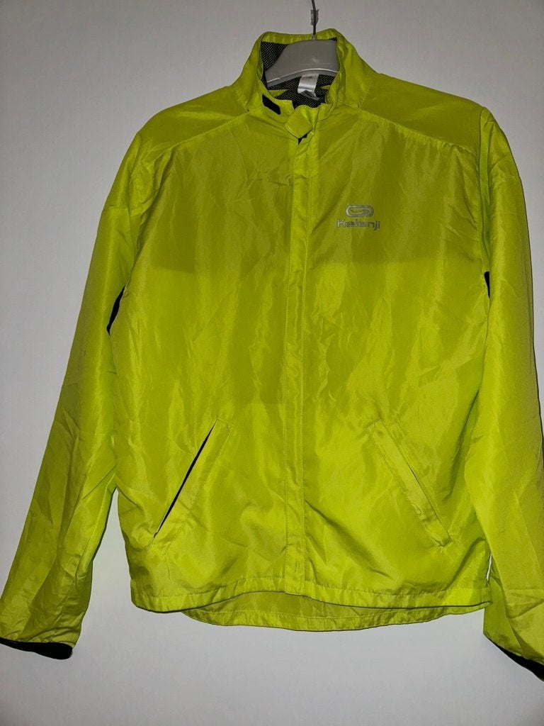 Sportjas Kalenji xs geel gele neon jas jack sportjack, Verzenden, Geel, Zo goed als nieuw, Voetbal