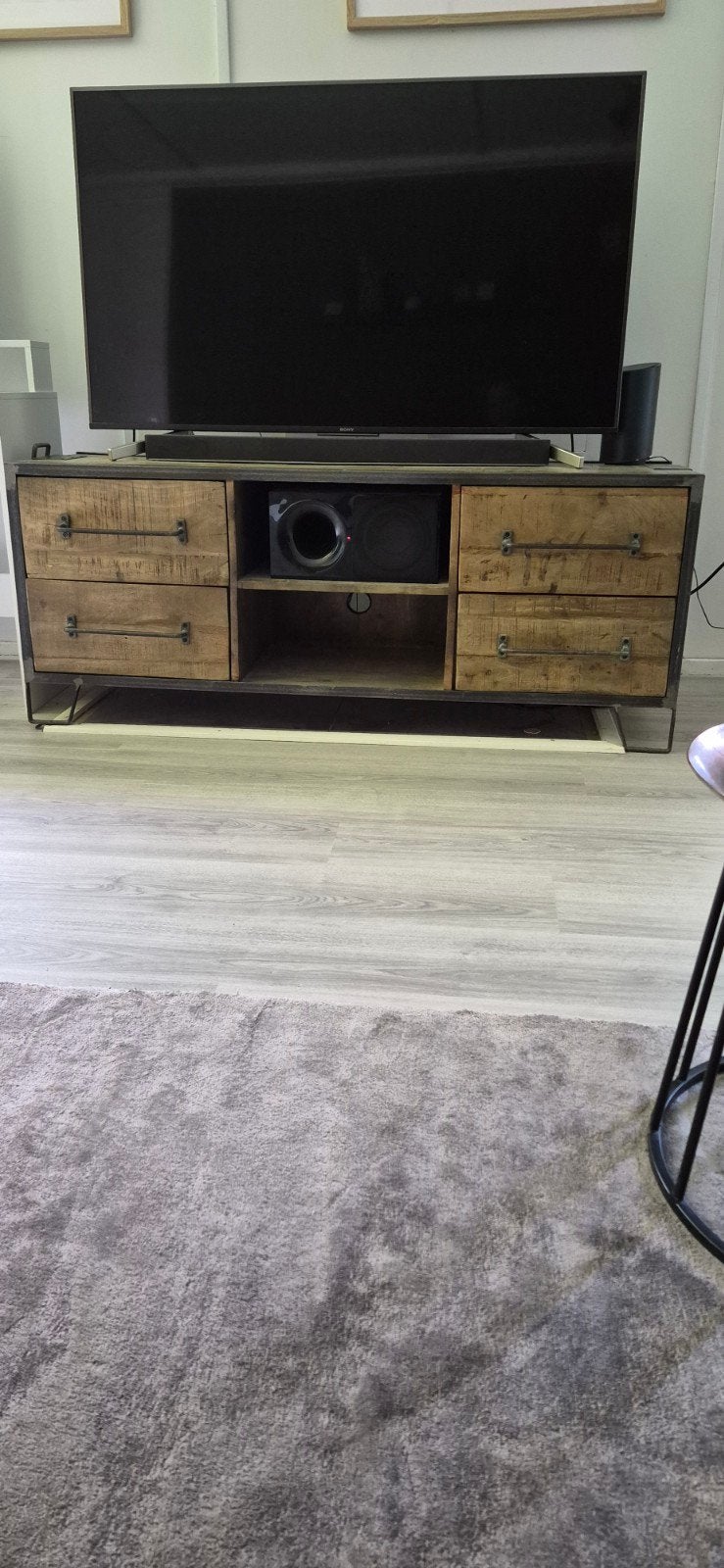 TV Meubel van Mango Hout 150x60x46cm, Huis en Inrichting, Kasten | Televisiemeubels, Ophalen