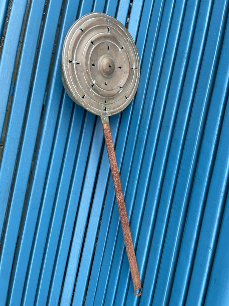 Antieke koperen beddenpan, Antiek en Kunst, Ophalen of Verzenden