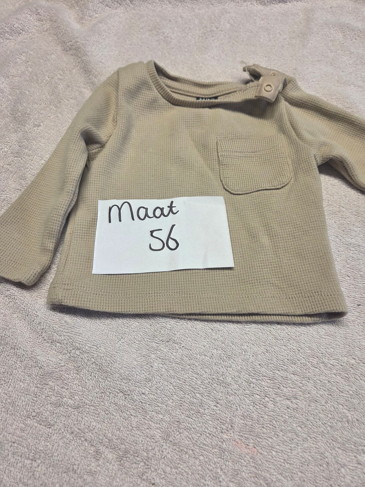Wafelstof longsleeve maat 56, Jongetje of Meisje, Ophalen of Verzenden, Zo goed als nieuw, Onbekend