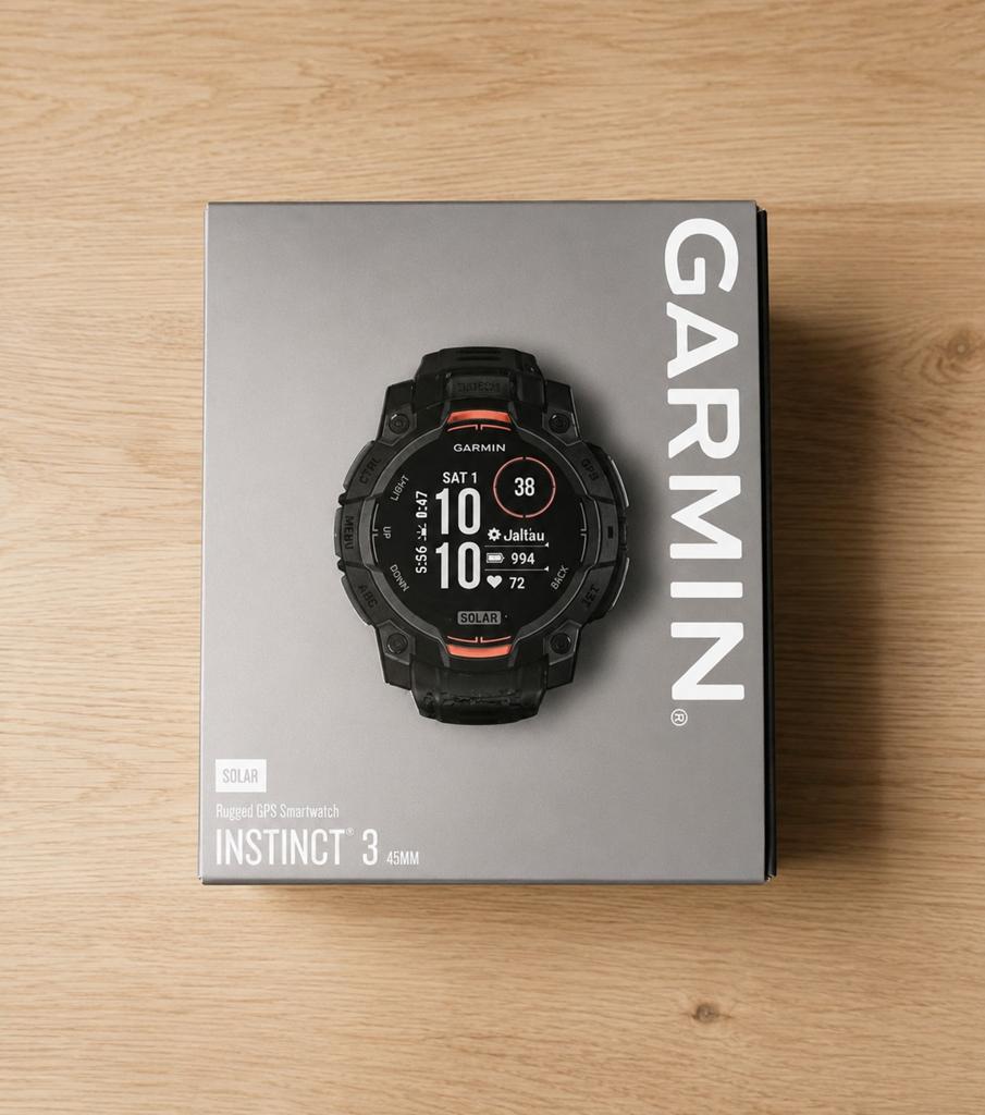 Garmin Instinct 3 Solar 45mm Zwart, Zwart, Garmin, Ophalen of Verzenden, Zo goed als nieuw