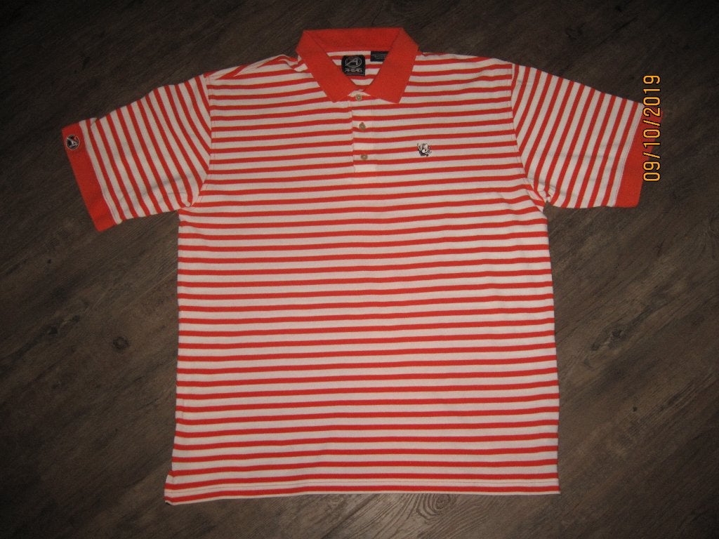 Ahead Authentics rood gestreepte polo maat L, Maat 52/54 (L), Ahead Authentics, Ophalen of Verzenden, Gedragen