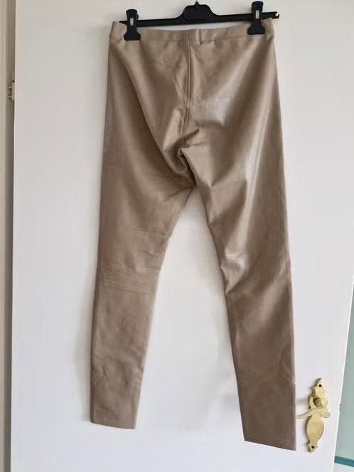 Bruine leren broek Maat 38 h, Maat 38/40 (M), Norfy, Bruin, Onbekend
