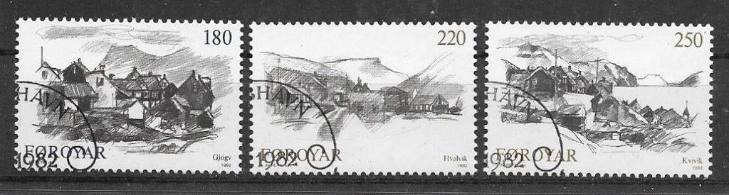 Faroer 1982  Dorpen, Verzenden, Denemarken, Gestempeld