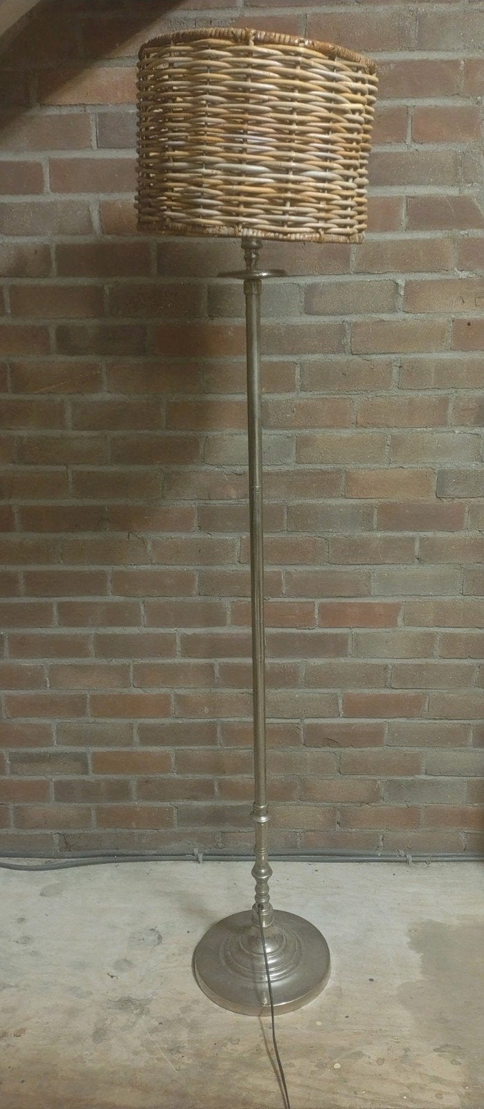 Staande lamp Riviera Maison LHotel met rieten kap, Gebruikt, Landelijk, Riviera Maison, Metaal, 150 tot 200 cm