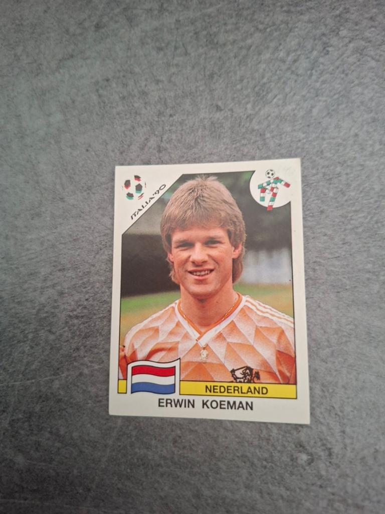 Panini sticker WK 90 Italia. Speler Erwin Koeman Nederland., Verzenden, Zo goed als nieuw, Sticker