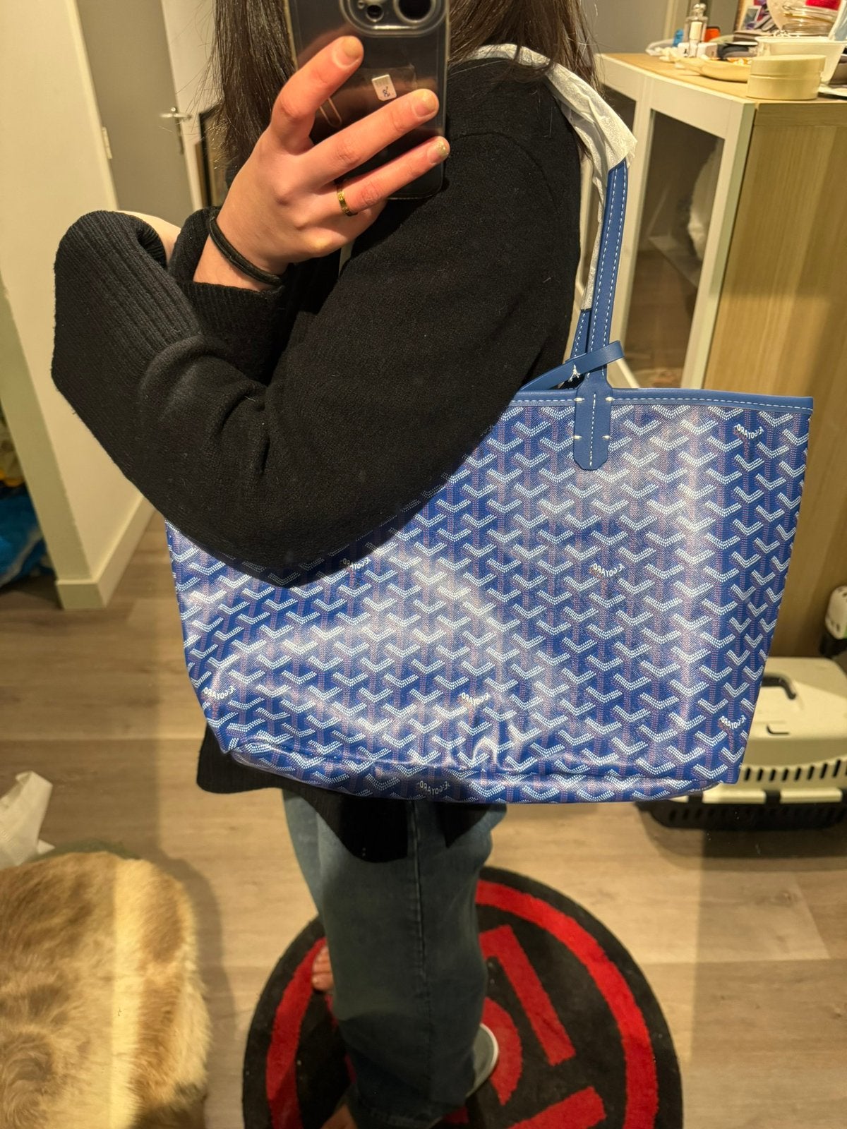 Goyard Bag Blue Medium Canvas Tote Bag, Sieraden, Tassen en Uiterlijk, Tassen | Damestassen, Ophalen of Verzenden, Nieuw, Blauw