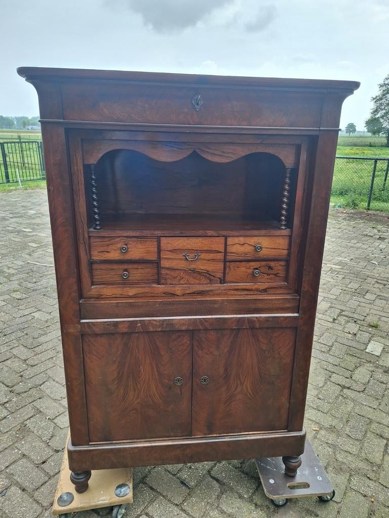Antieke Mahonie Open Secretaire - Klassiek en Functioneel, Ophalen, Gebruikt, Klassiek, Antiek