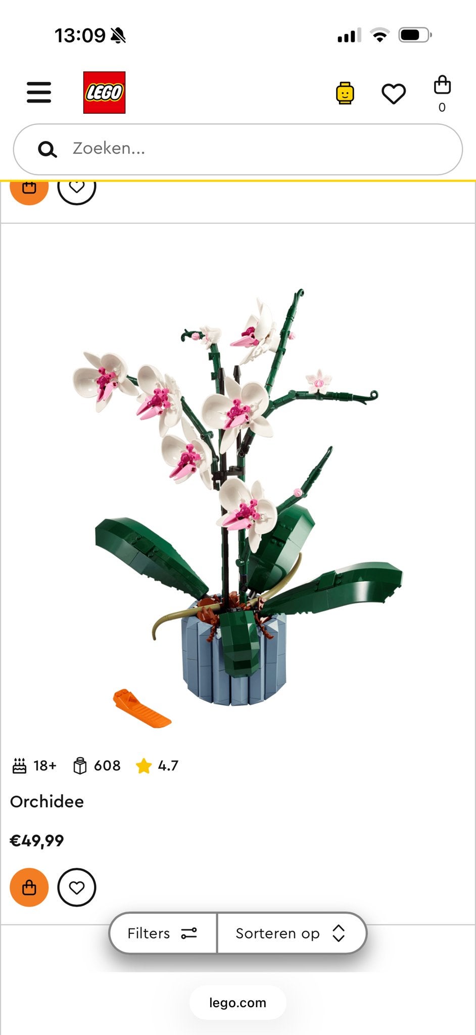 LEGO Orchidee (10311) - Compleet met originele doos, Ophalen, Zo goed als nieuw