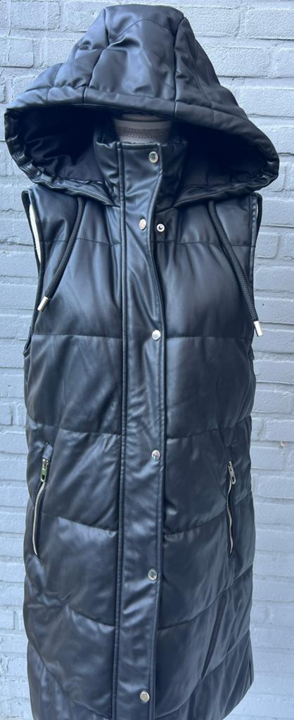 Zara lange bodywarmer / gilet maat S – eco leer, Ophalen of Verzenden, Zo goed als nieuw, Maat 36 (S), Zwart