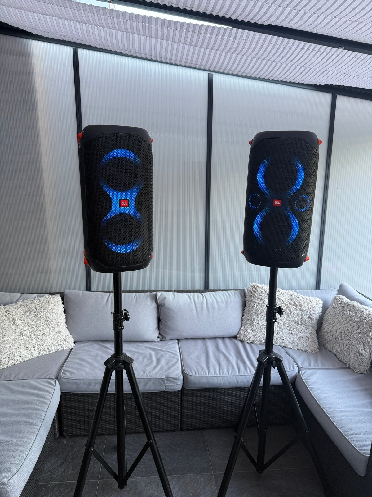 JBL Partybox 110 - Set of 2 speakers with stands, Gebruikt, JBL, Party speaker, Bluetooth