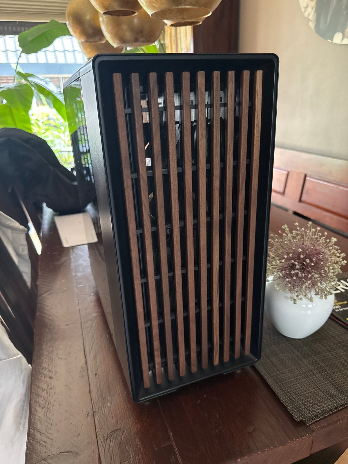 PC-behuizing met houten accenten, NZXT fans en Lian strimer, Computers en Software, Computerbehuizingen, Ophalen of Verzenden