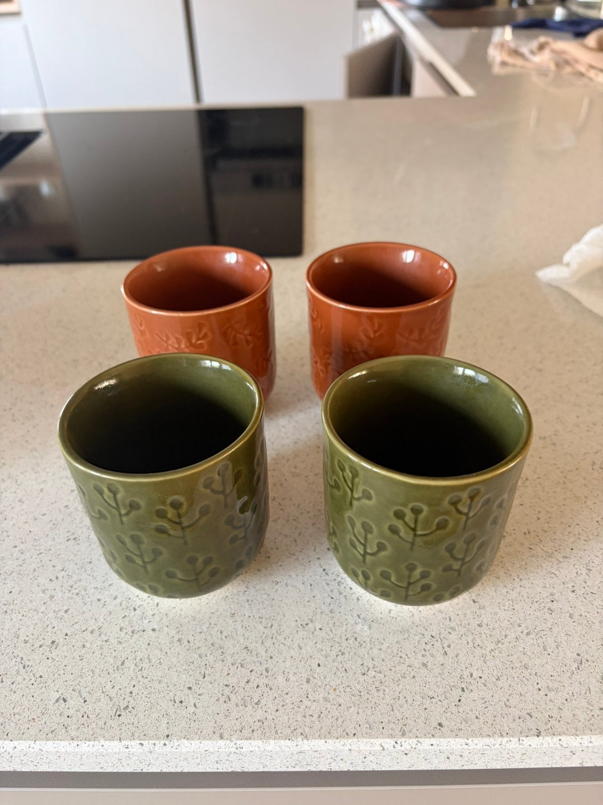 4 koffiekopjes Dille Kamille 2x set, Ophalen, Zo goed als nieuw, Overige stijlen, Kop(pen) en/of Schotel(s)